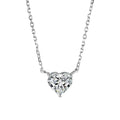 Women's simple refined grace necklace with heart-shaped pendant in silver colour