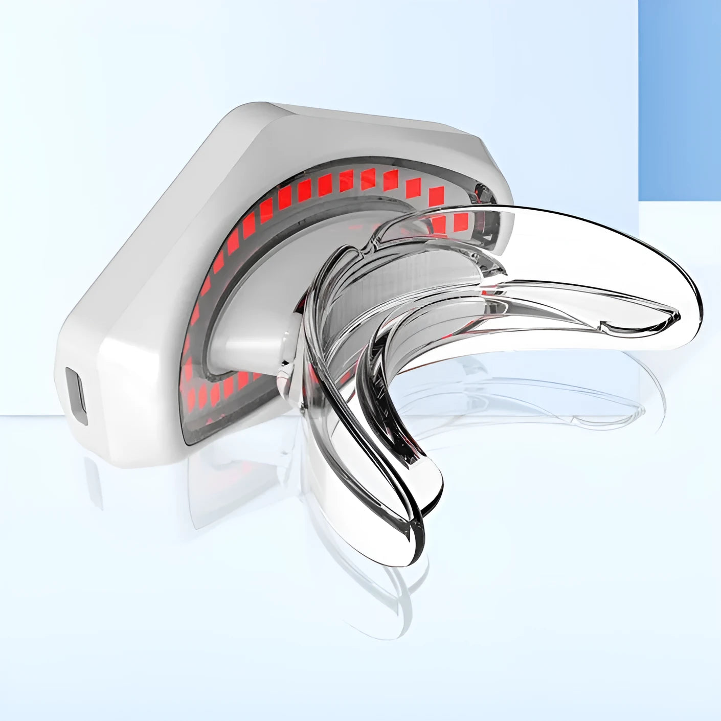 White plastic red light lip care instrument with 450mAh battery