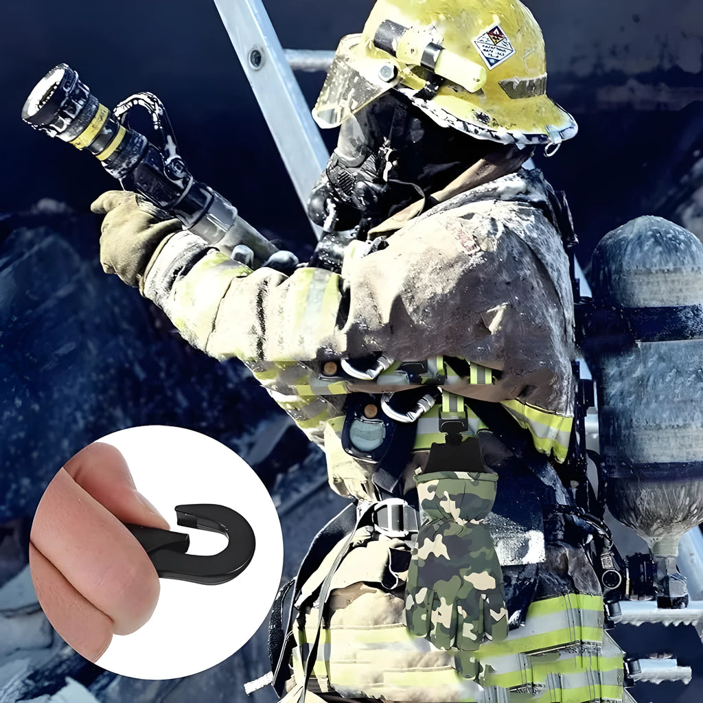 Fluorescent green fireman gloves safety clamp with metal buckle and reflective tape
