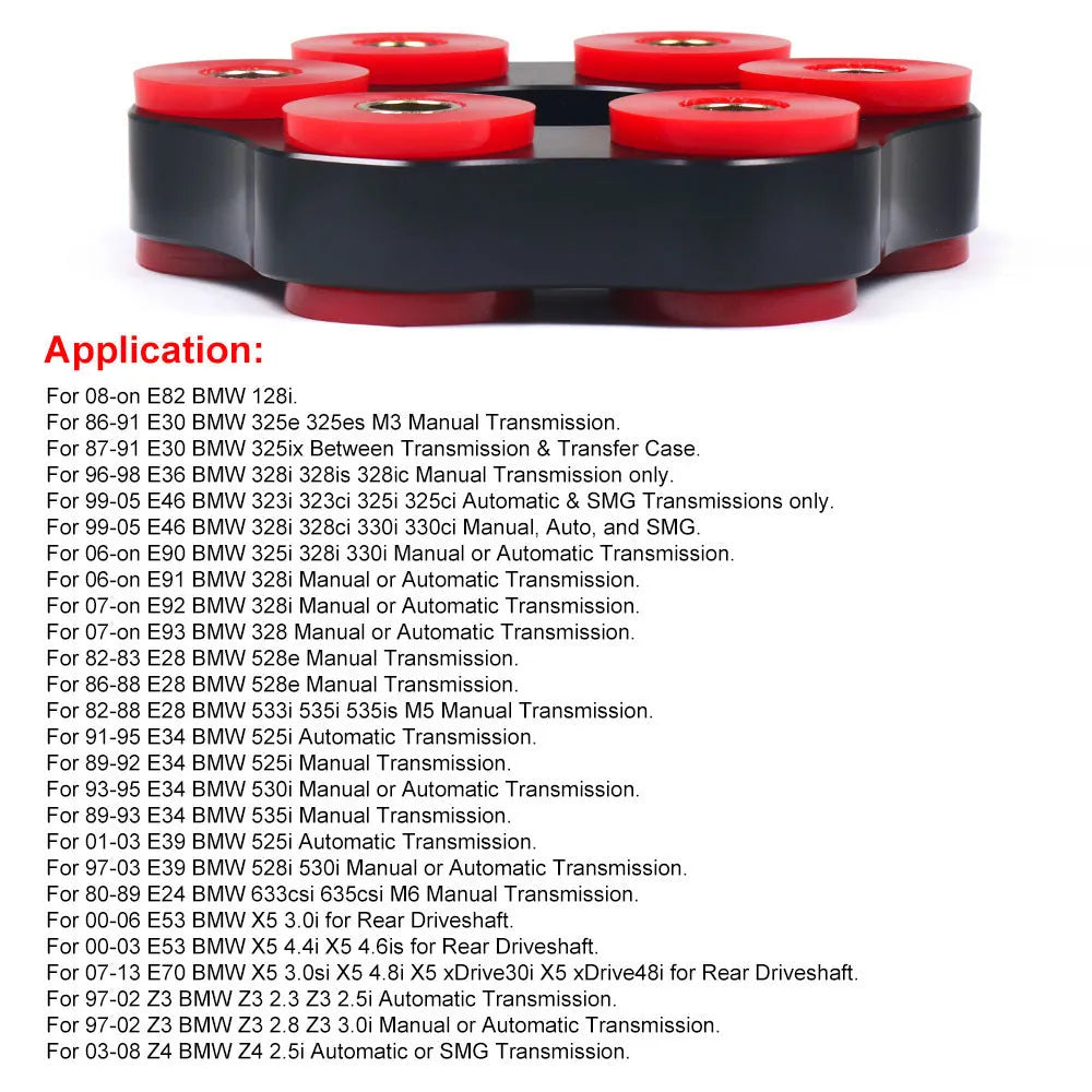 Red polyurethane and aluminium BMW drive shaft connecting plate bracket for E46 E36 E30 models