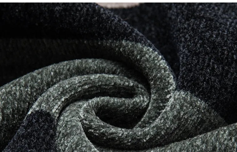 Dusted chenille men's knit sweater pullover in blue with round collar and long sleeves, fleece lined, available in sizes M to 4XL