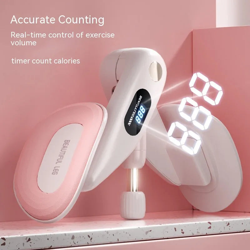 Gray pelvic floor muscle trainer with counting device and ABS spring foam construction