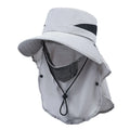 Men's wide brim adjustable fisherman sun hat in polyester fabric.