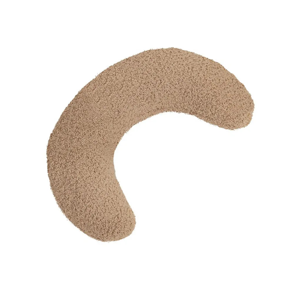 U-shaped blue cat pillow with adjustable collar for pet cervical protection and sleeping support