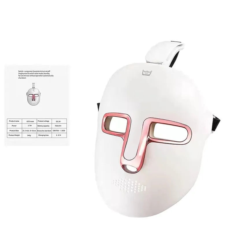 Black and gold IPL LED facial beauty mask with headband and touch screen controls