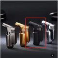 HB805-1 full metal windproof punch lighter in black, gold, gray, or silver finish