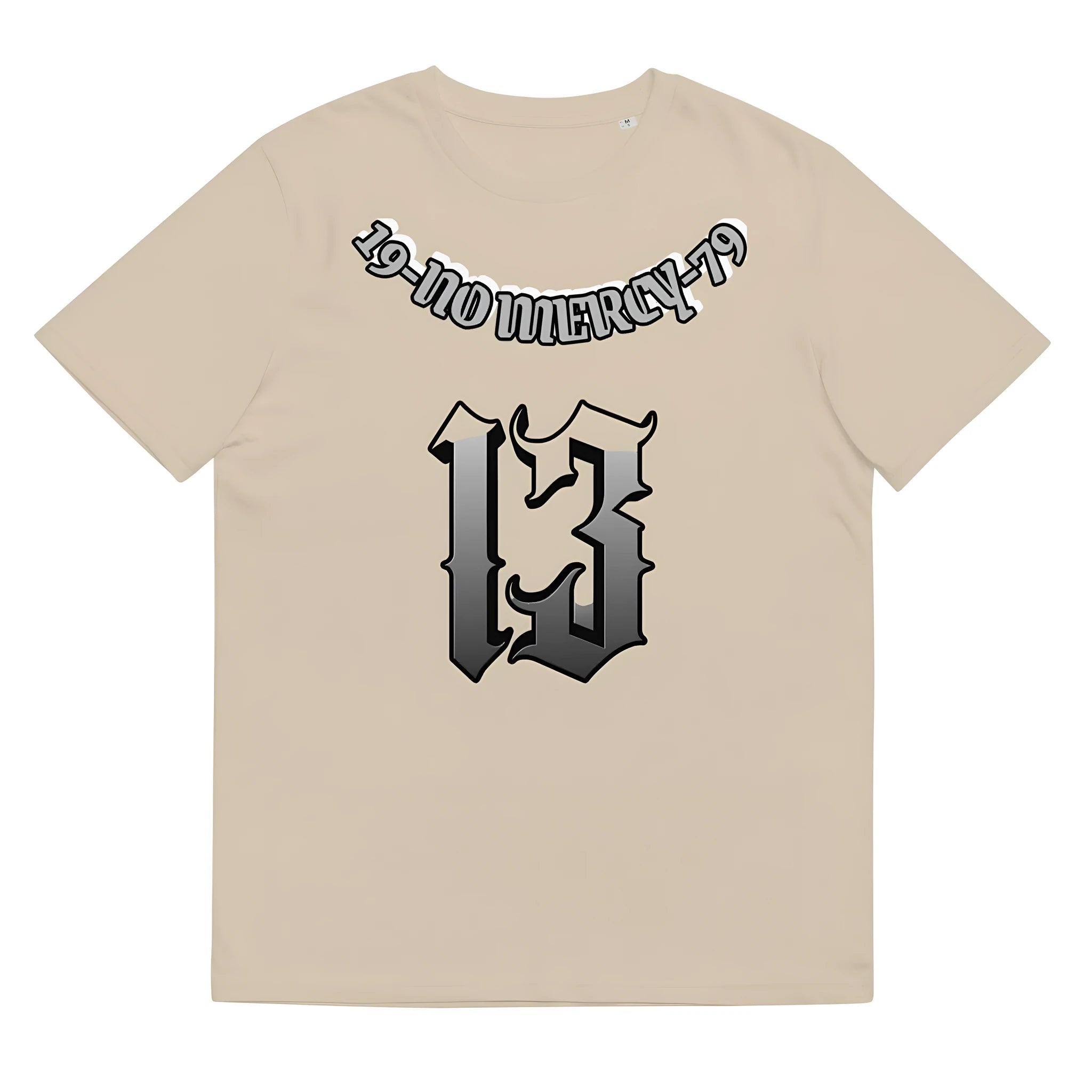 Grey loose-fitting cotton short sleeve t-shirt with a round neck on a hanger.