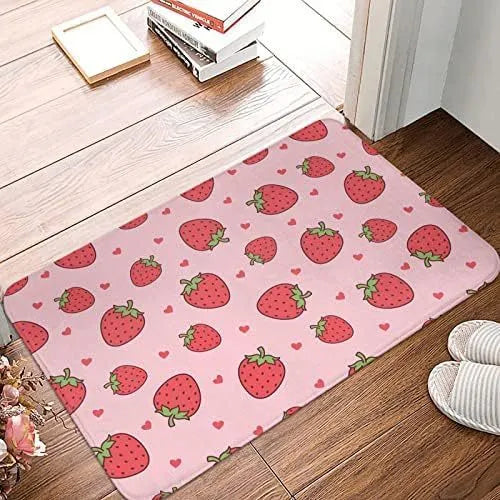 Personalised flannel floor mat in square shape with coastal starfish print and polyester fibre material