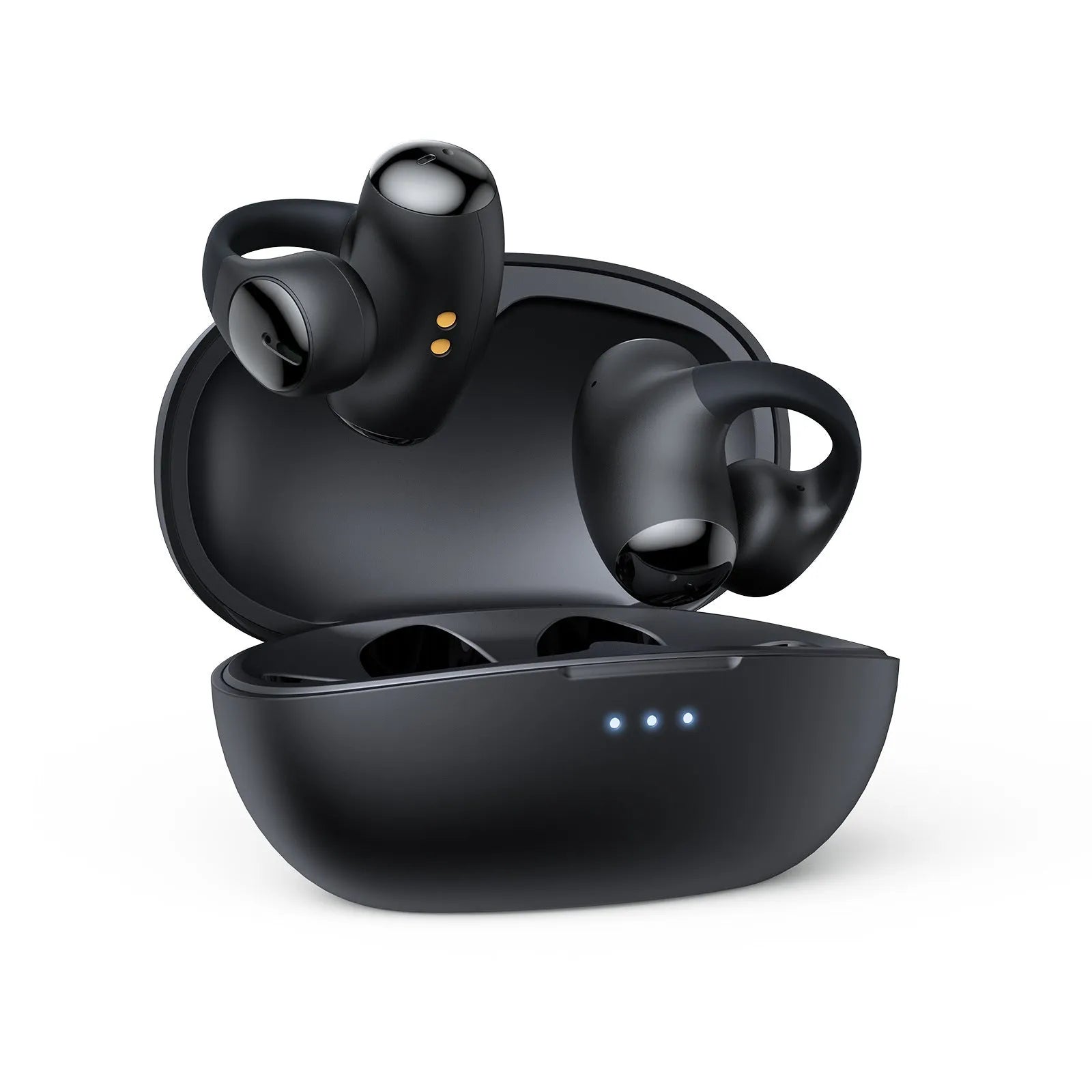 Black and white T306 Bluetooth wireless clip-on gaming headset with sports earhook design