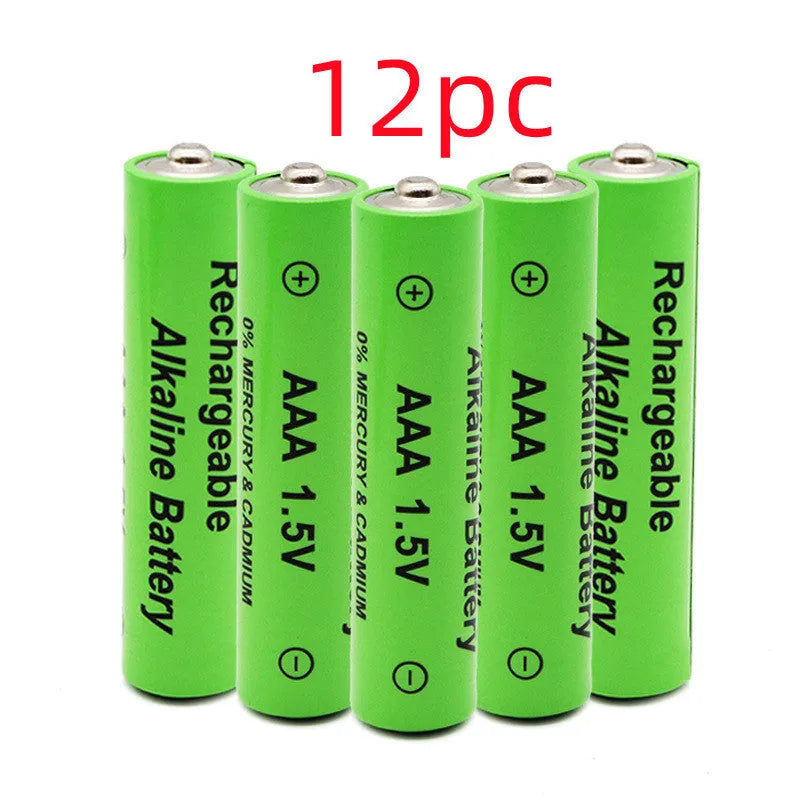 Five industrial-grade alkaline rechargeable AA batteries with 3000mAh capacity