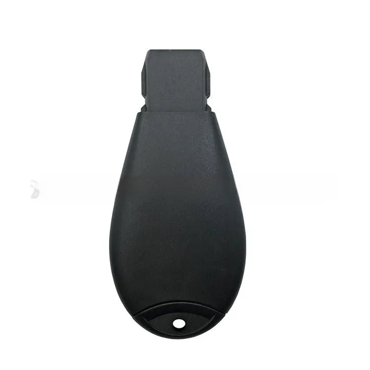 Blue nylon and ABS brass replacement key shell for Dodge and Chrysler car smart keys.