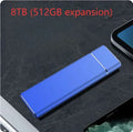 Sapphire blue metal portable solid state external hard drive with USB cable
