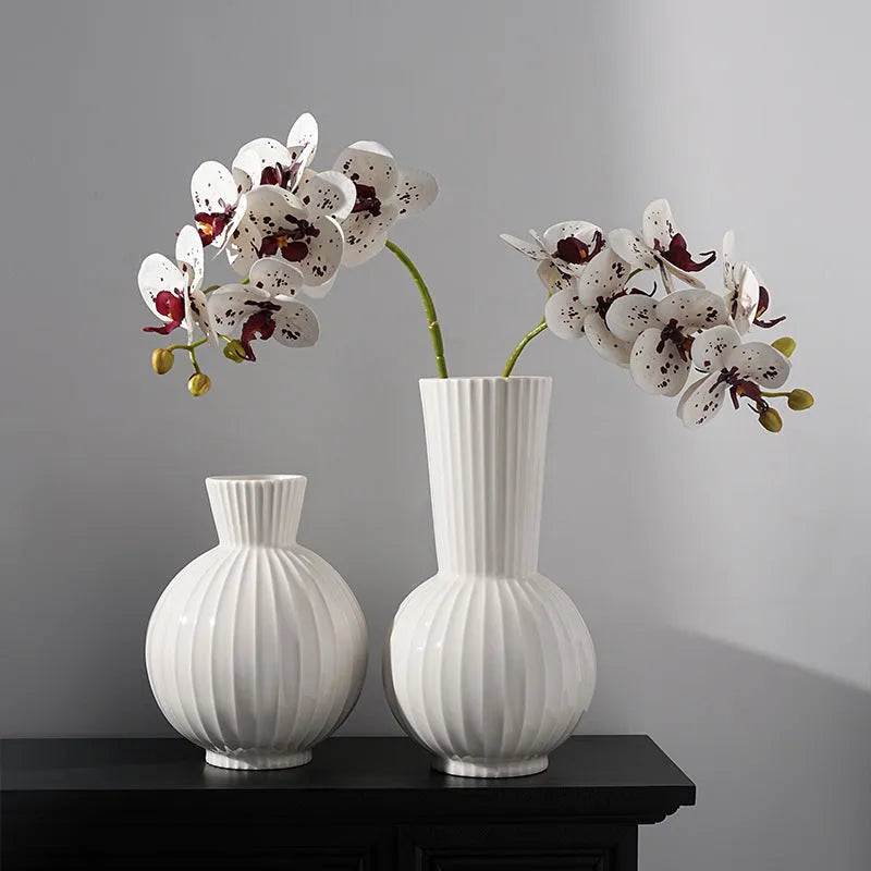 Ball striped ceramic vase collection in American country style with six design options