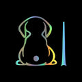 Vinyl car sticker with cartoon cat design for rear window wiper shadow area.