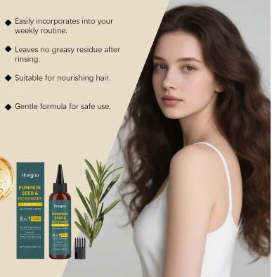 Rosemary hair care essential oil 100ml bottle with pointed cap and hair comb applicator tool