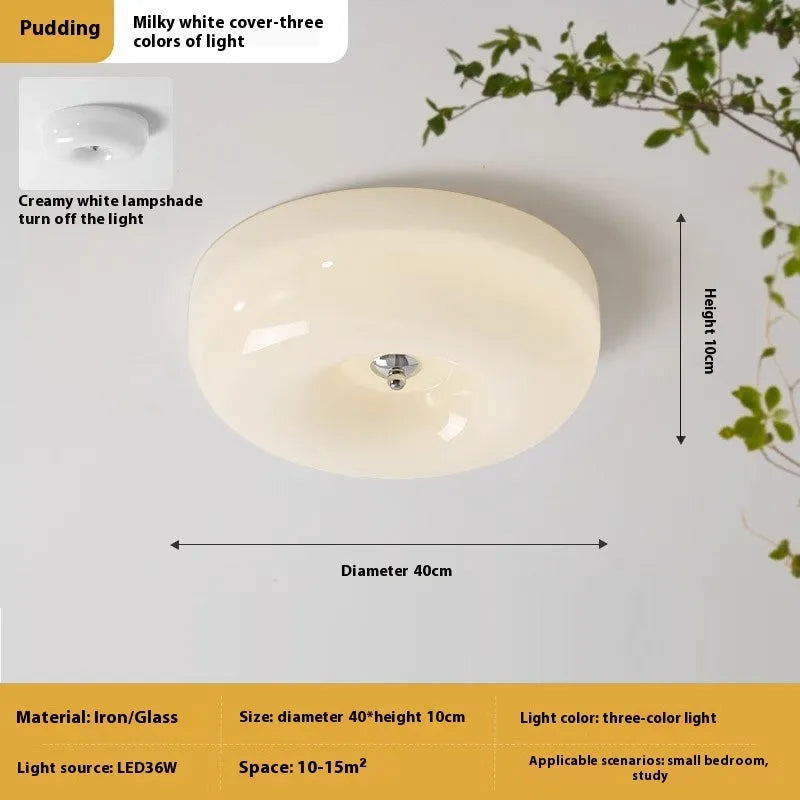 Cream style American design ceiling light with three-colour light, available in 30cm and 40cm diameters