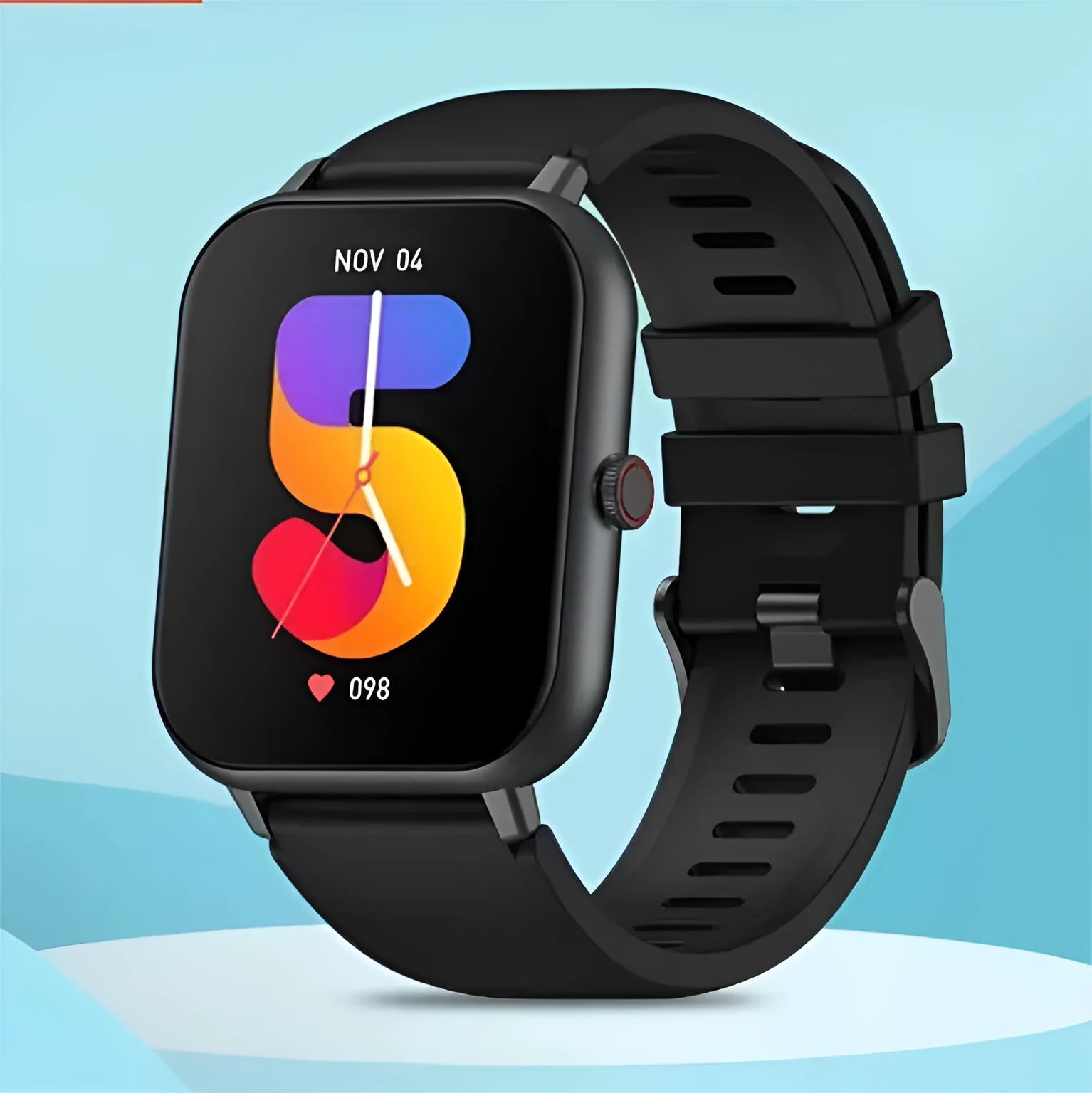 Bluetooth smart watch with heart rate monitoring and AI voice control in multiple colour options