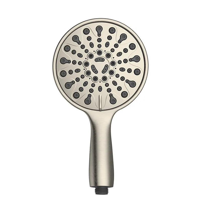 Portable six-function handheld shower head with chrome electroplated finish