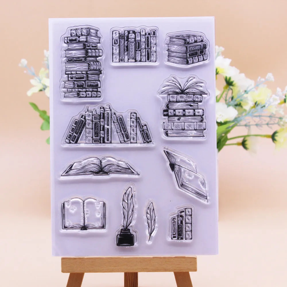 White seal pattern silicone stamp measuring 11 by 16 centimetres for transparent journal and card crafting.