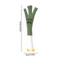 Cartoon onion and eggplant latex dog chew toy for puppies on a white background.