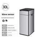 Square stainless steel inductive smart trash can with automatic lid and deodorant system