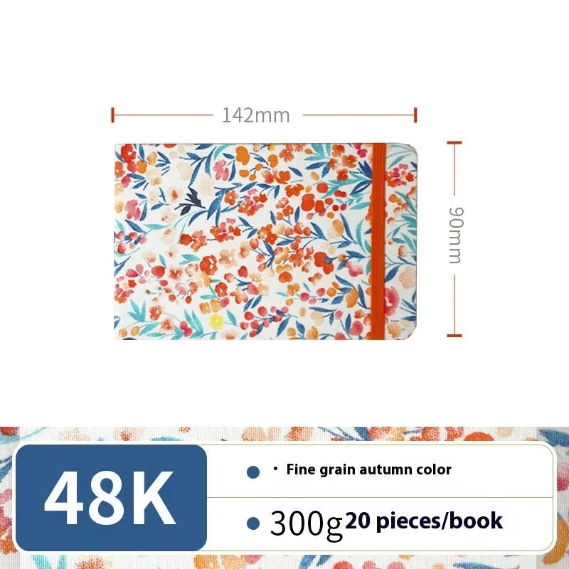Feiluniao handmade fabric watercolour notebook with artistic cover design, 185mm length for portable sketching