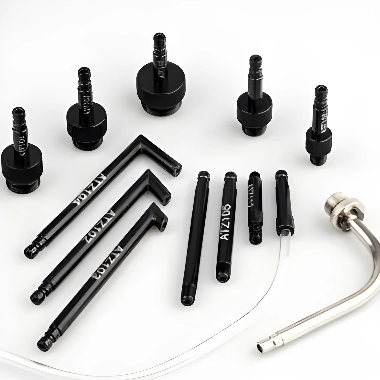 13-piece automatic transmission oil refueling kit with injector tool and wave box adapters