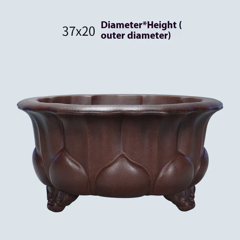 Purple sand antique finish succulent flower pot measuring 37x37x20cm.