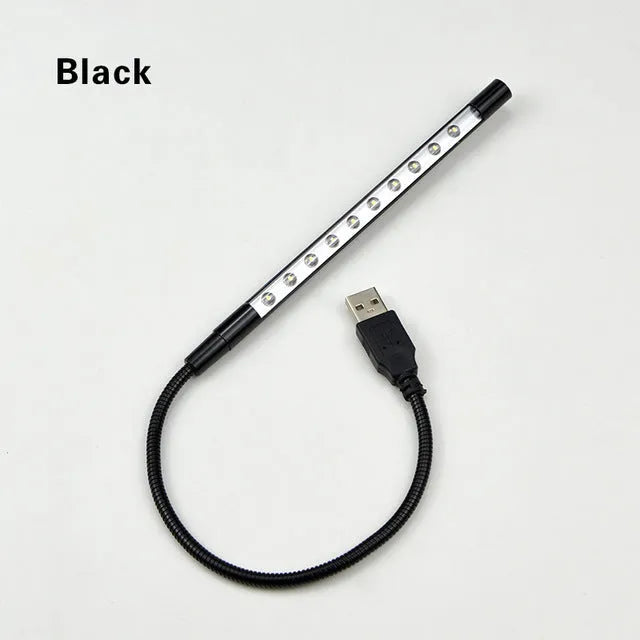 Spiral aluminium USB LED desk lamp in black silver gold blue purple red colours