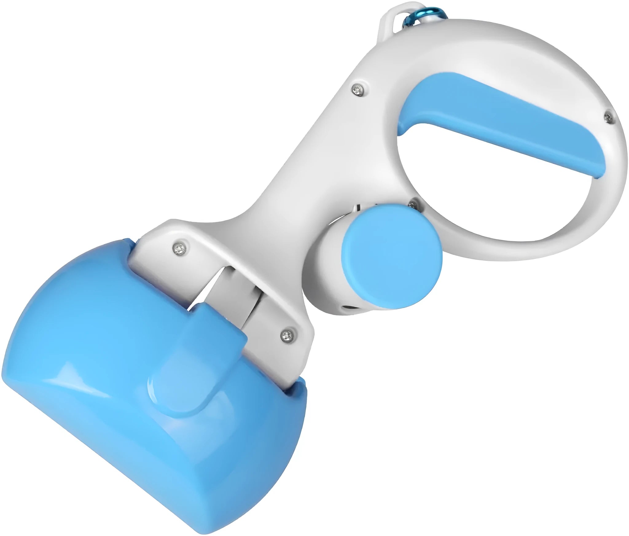 ABS plastic pet pooper scooper with integrated trash bag holder and hanging hook