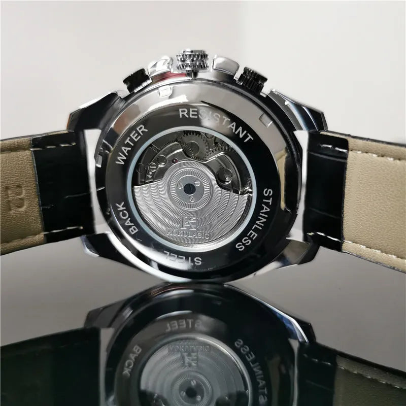 Automatic mechanical watch for men with 12mm stainless steel case in various colour combinations