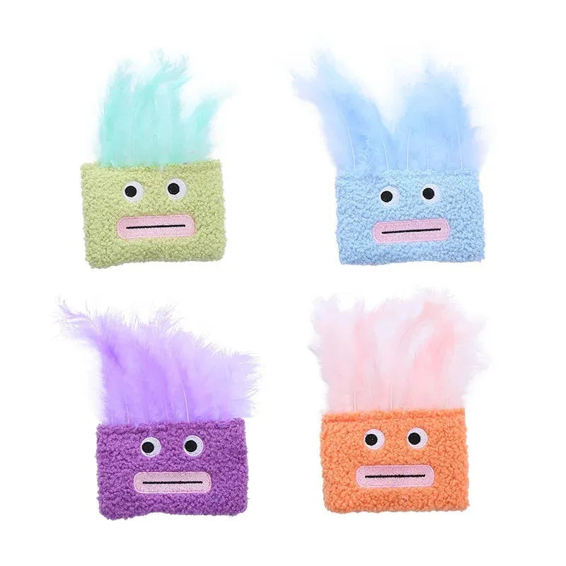 Funny big mouth explosion head shaped catnip plush toy in selected colour