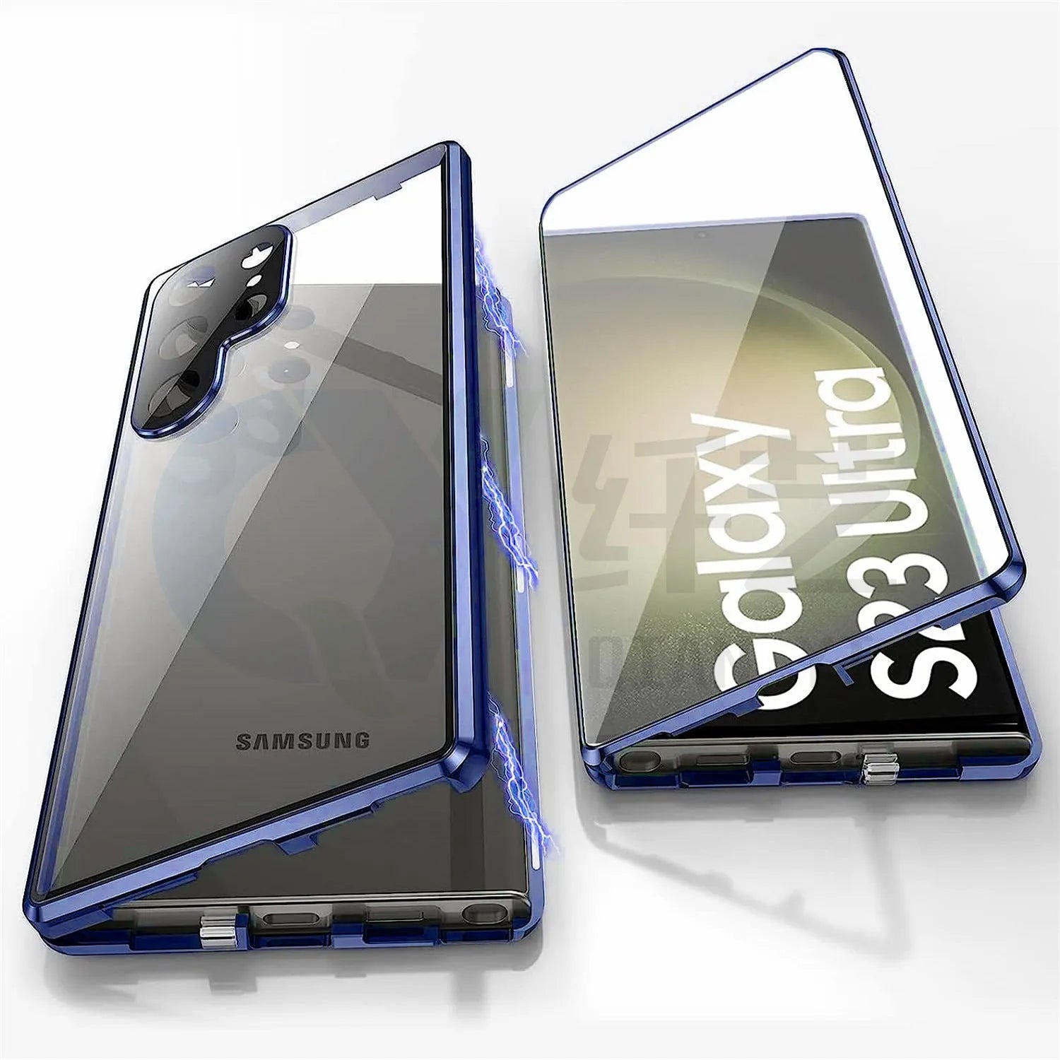 Samsung S24 Ultra magnetic phone case in multiple colours showing peep-proof mirror and metal construction.
