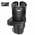 Second generation car cup holder modification kit with ABS plastic construction in carbon fibre pattern finish