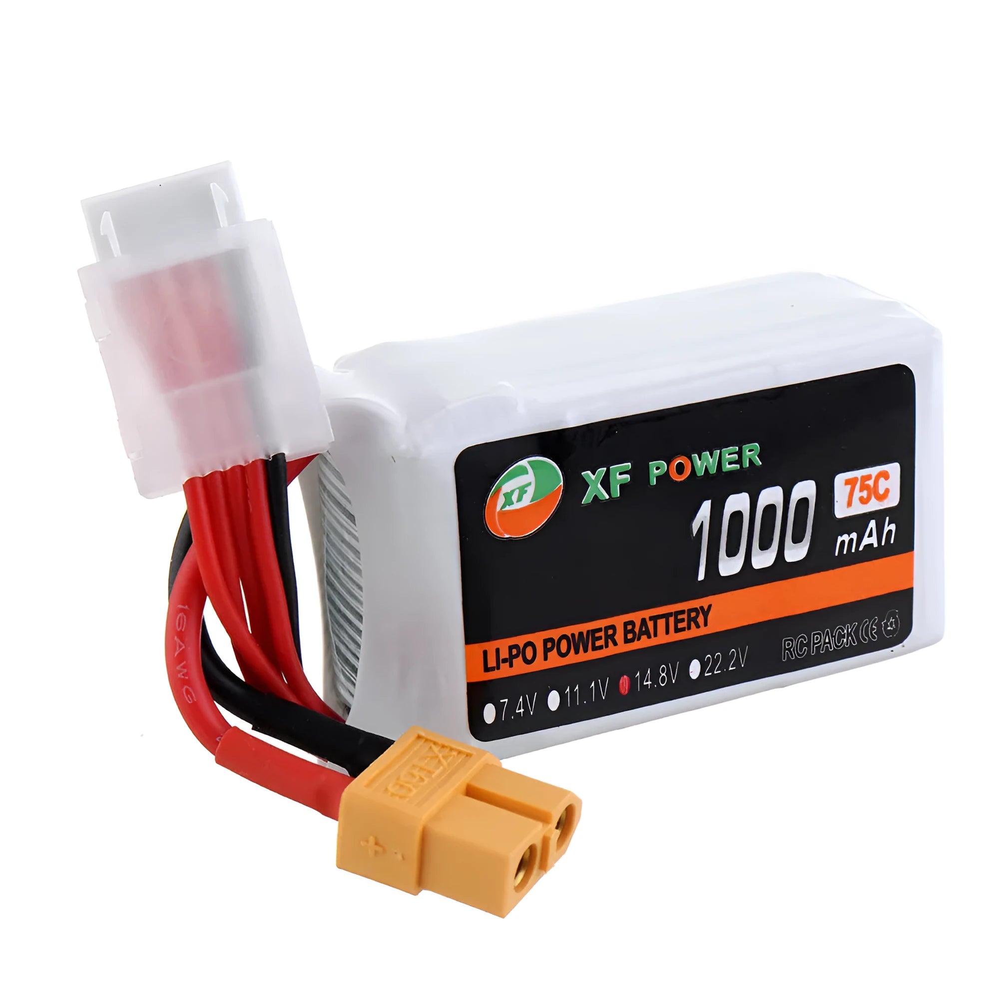 XF Power 14.8V 1000mAh 75C graphene drone lithium battery with XT60 plug