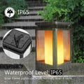 Antique Flame outdoor solar LED street lamp in black or grey with solar panel and 99 LED beads