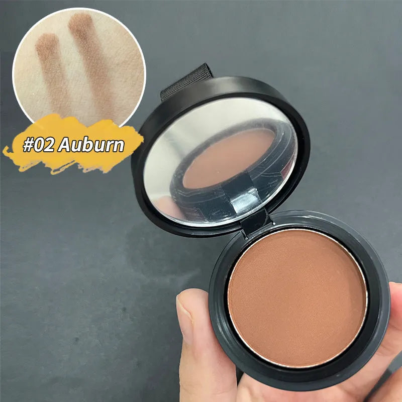 Hairline powder for shadow gap repair with 14 colour classifications including ash brown, auburn, black, and dark blonde
