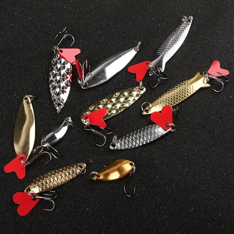 Metal pineapple sequin fishing lure dressings in gold and silver for iron jigs and false baits