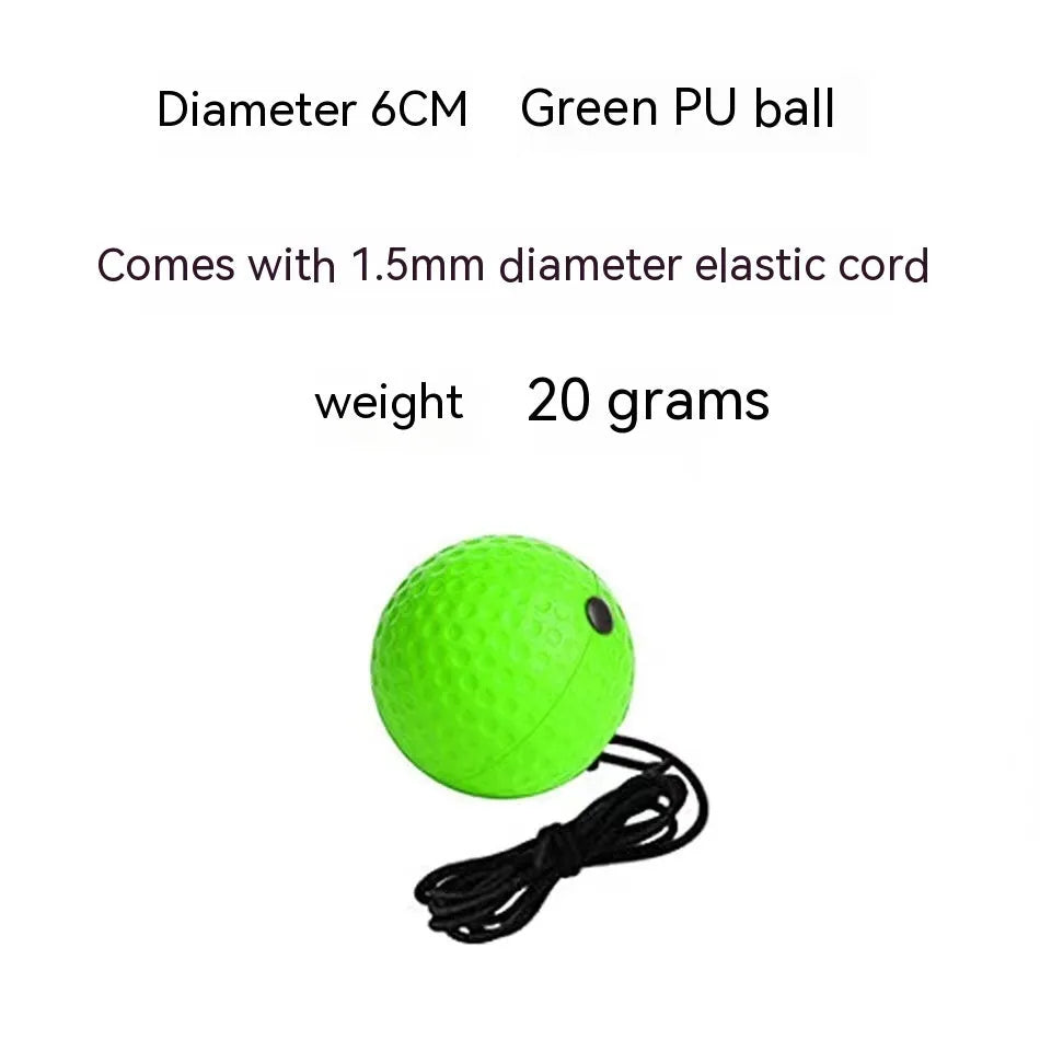 Head-mounted boxing reaction training set with adjustable headbands and multiple ball options including PU soft balls and tennis ball