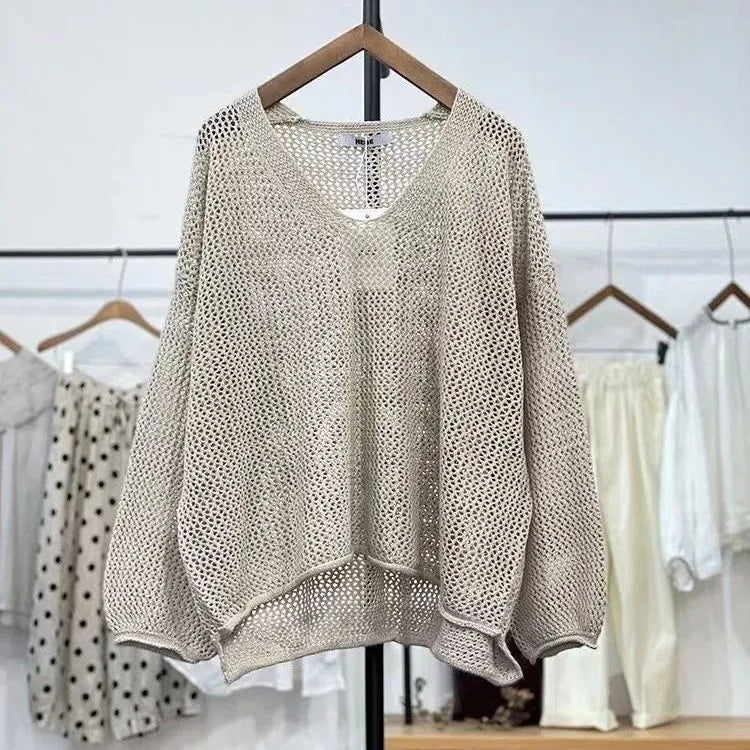 Loose polyester mesh sun protection top with princess sleeves in Chinese style, available in multiple colours and sizes
