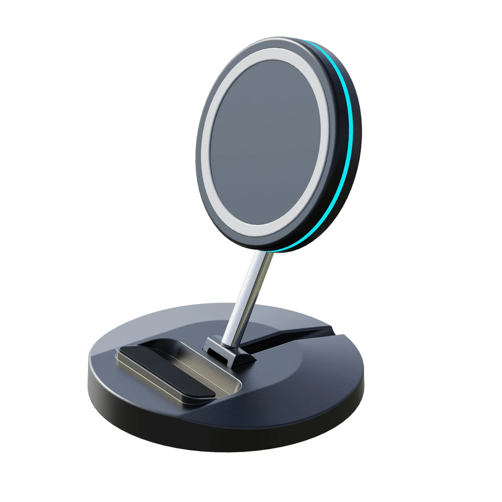 Xinjiasheng foldable magnetic wireless charging stand for iPhone 12 with 3-in-1 functionality