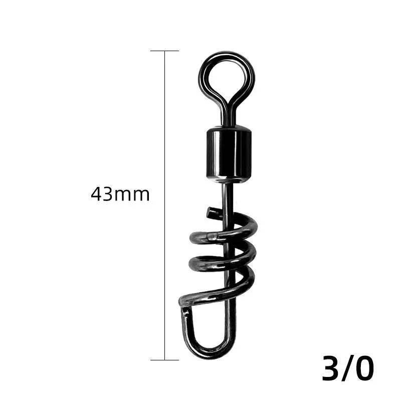 Stainless steel fishing swivel connector with 8-shaped ring design showing two connection points
