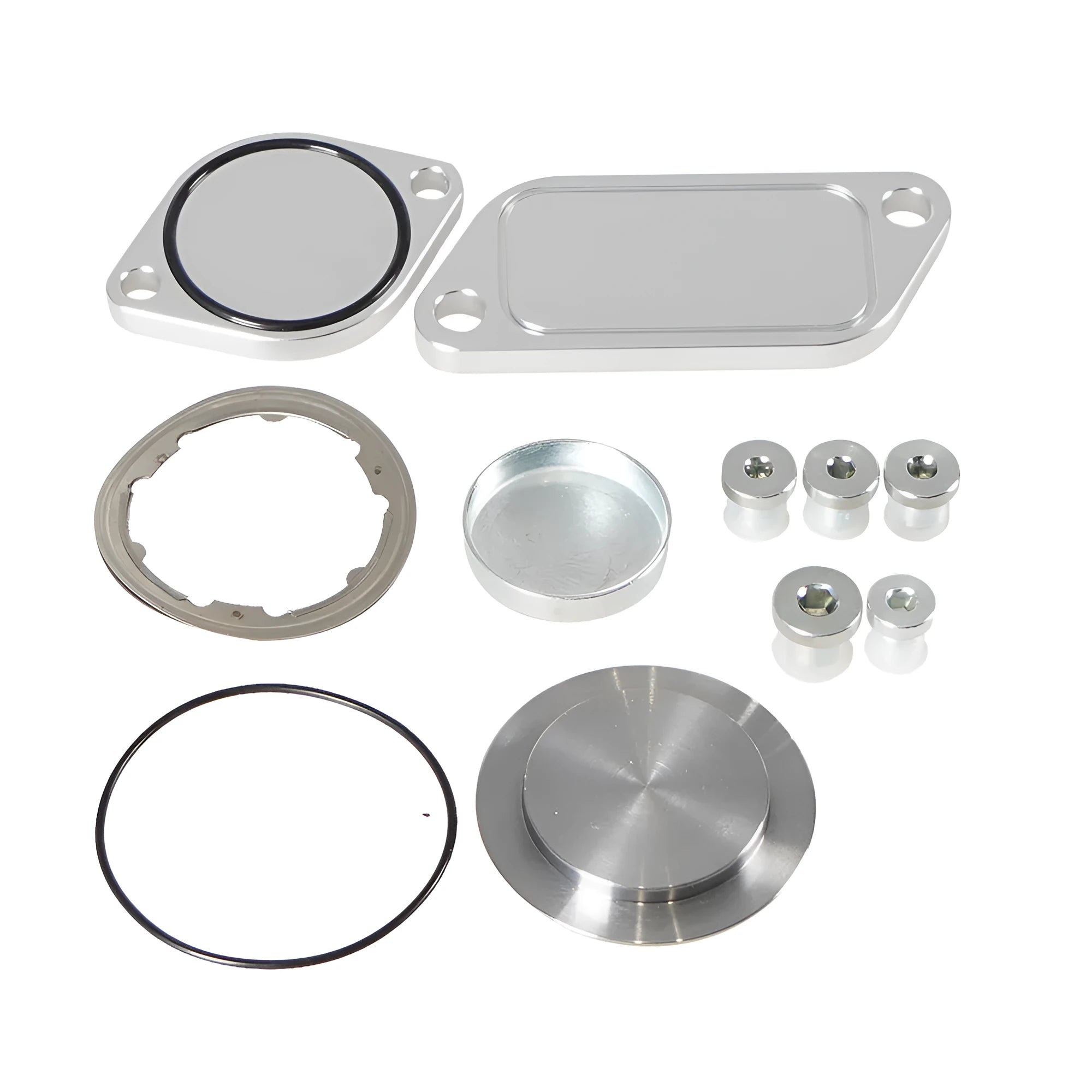 Silver aluminium alloy automotive valve cover for cooler exhaust gas recirculation systems.
