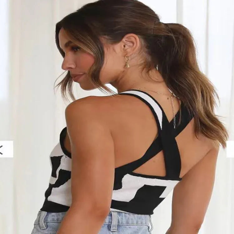 Women's slim-fit U-neck camisole vest in a choice of five colours.