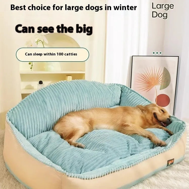 Morandi colour pet bed with raised edges in two sizes for dogs up to 30kg