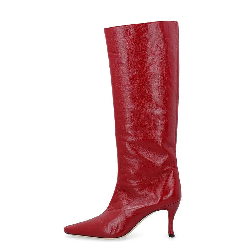 Women's square toe cowboy boots in microfiber available in multiple colours and sizes 35-43