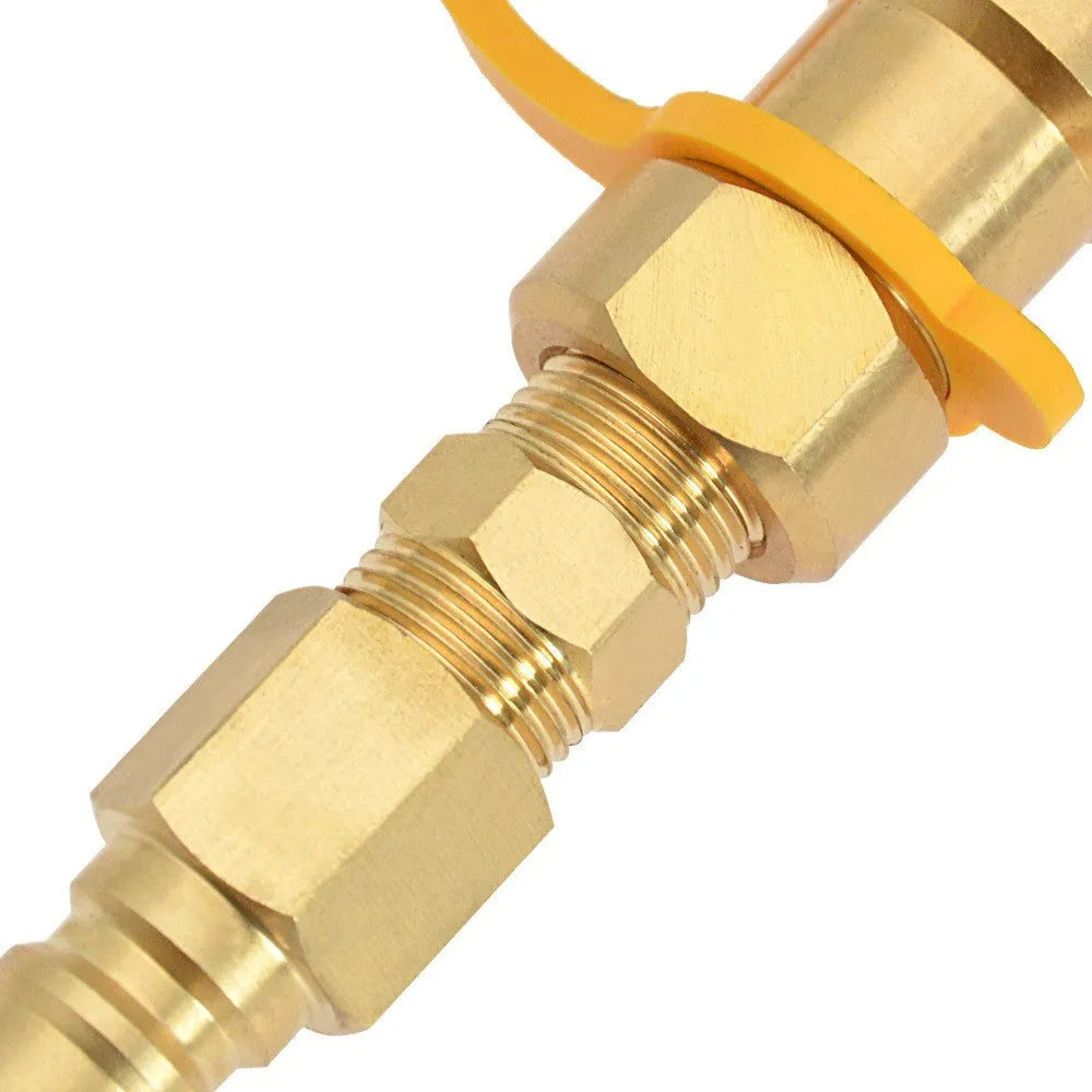3/8 brass gas propane conversion charging connector with American standard thread, gold colour