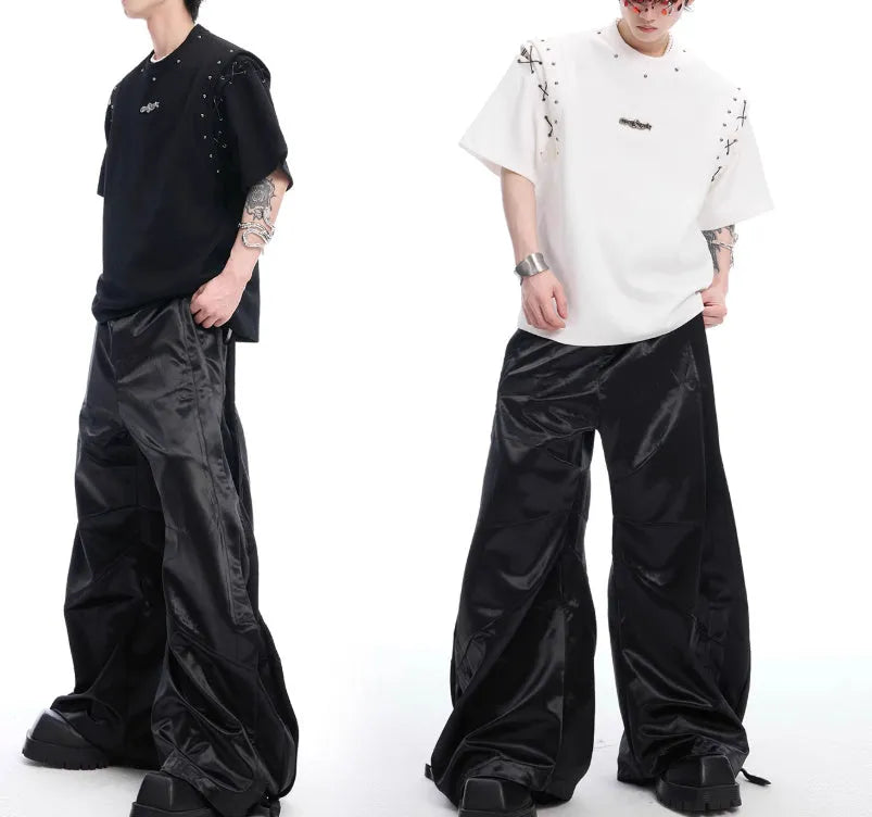 Short sleeve T-shirt with lace-up cutout design in black or white colour options