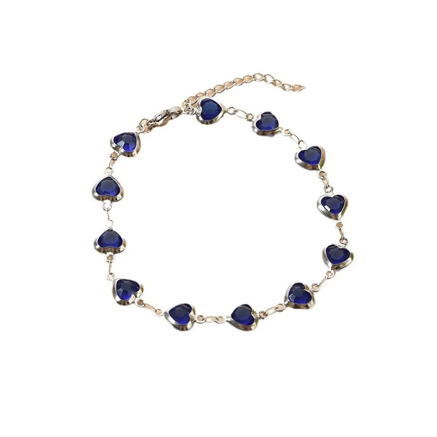 Devil's Eye geometric heart-shaped stainless steel bracelet in one of six electroplated colours.