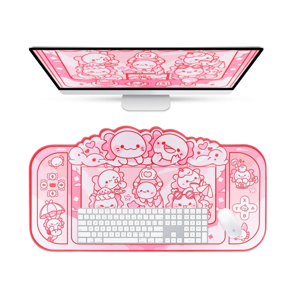 75x40cm large cloth mouse pad with hexagonal crane machine anime design and wrist support